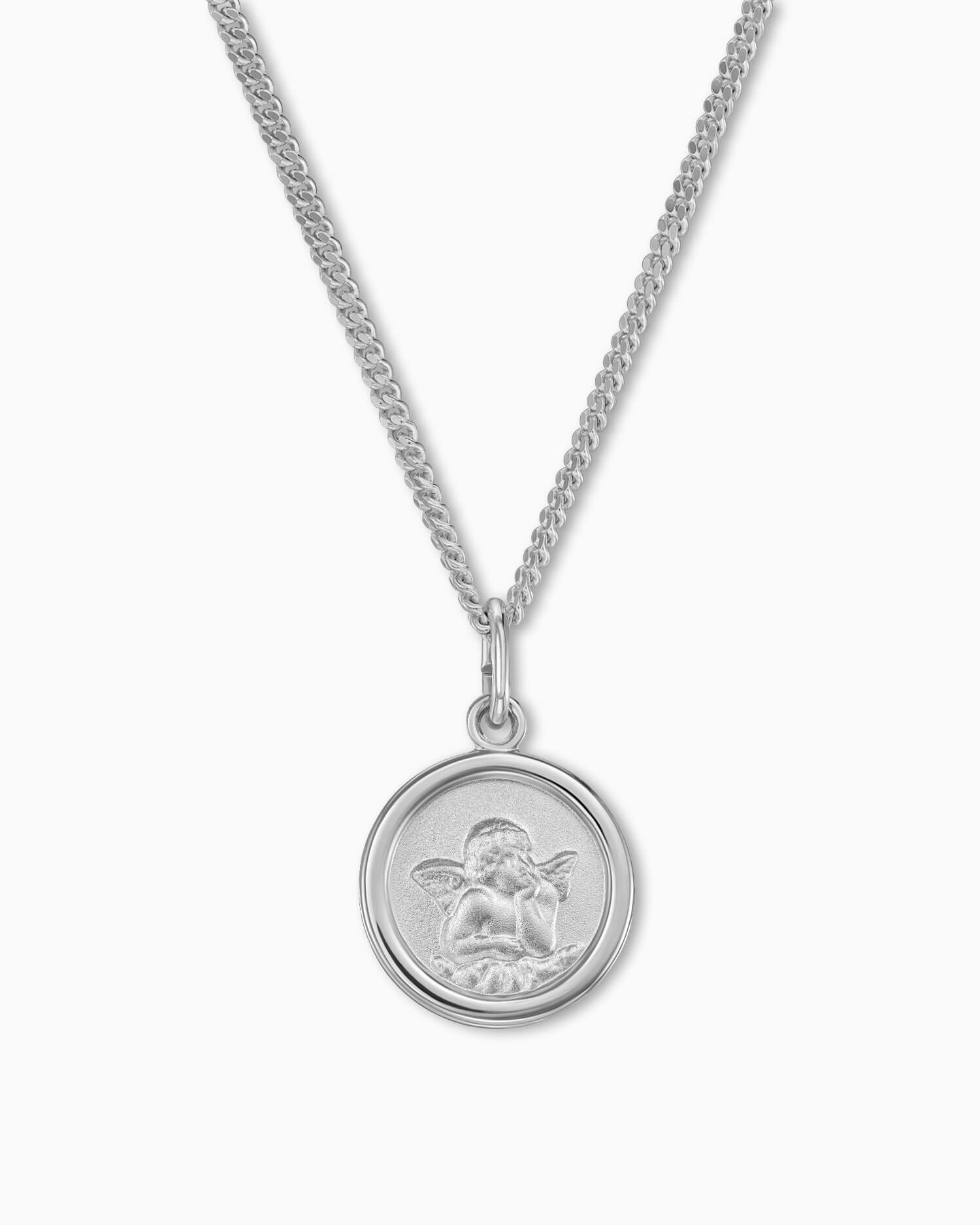 Engraving plates pendant necklace guardian angel
