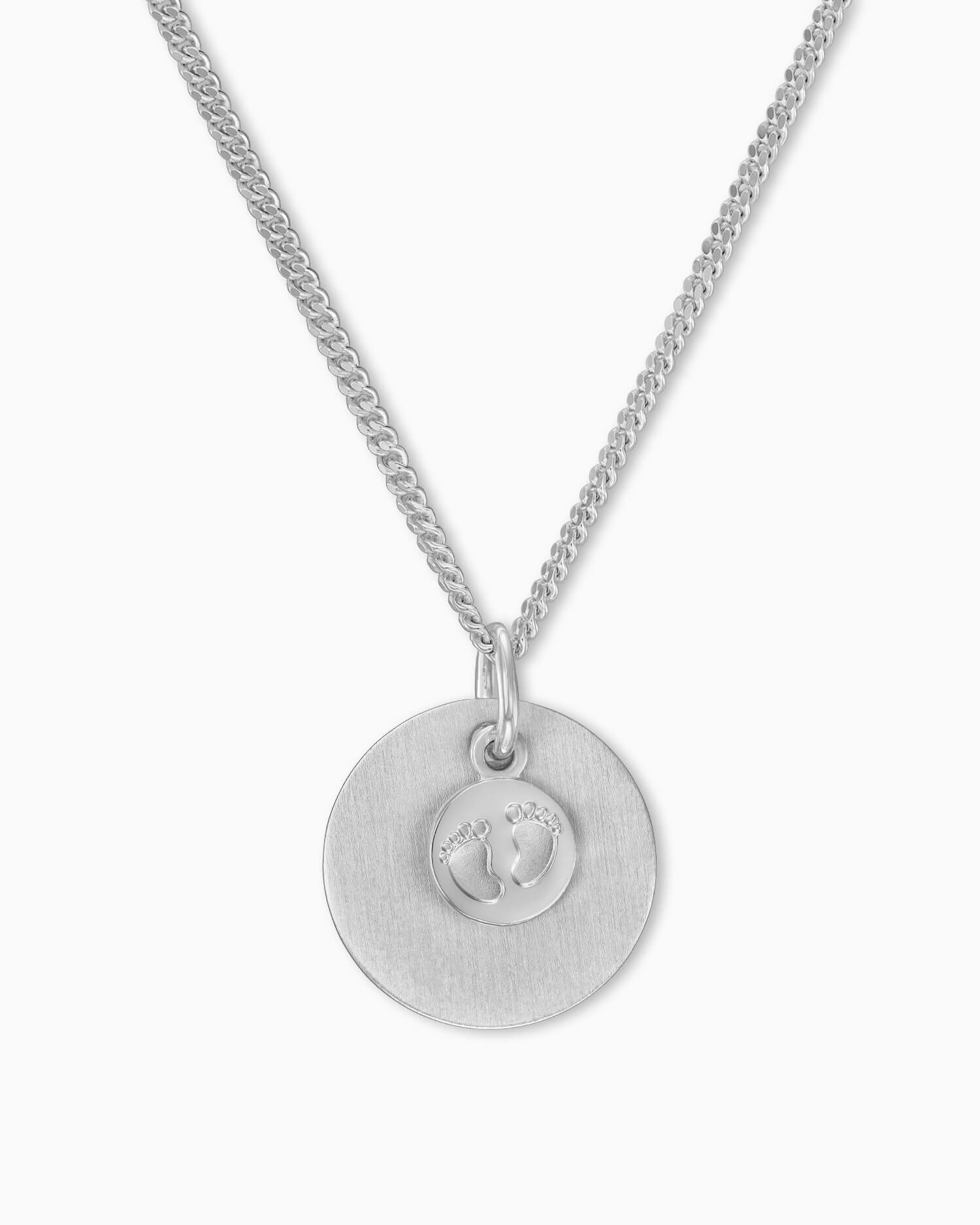 Engraving plates pendant necklace baby feet 14mm