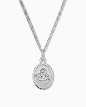 Engraving plates pendant necklace guardian angel
