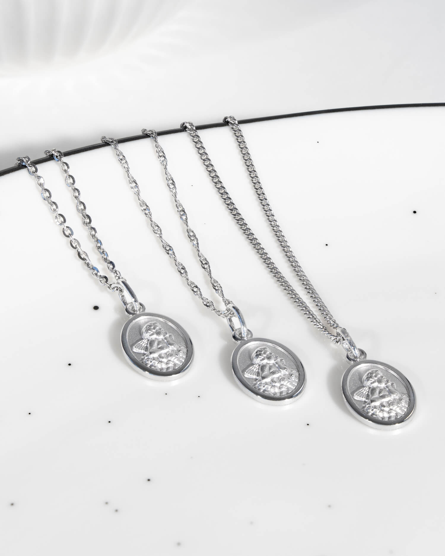 Engraving plates pendant necklace guardian angel
