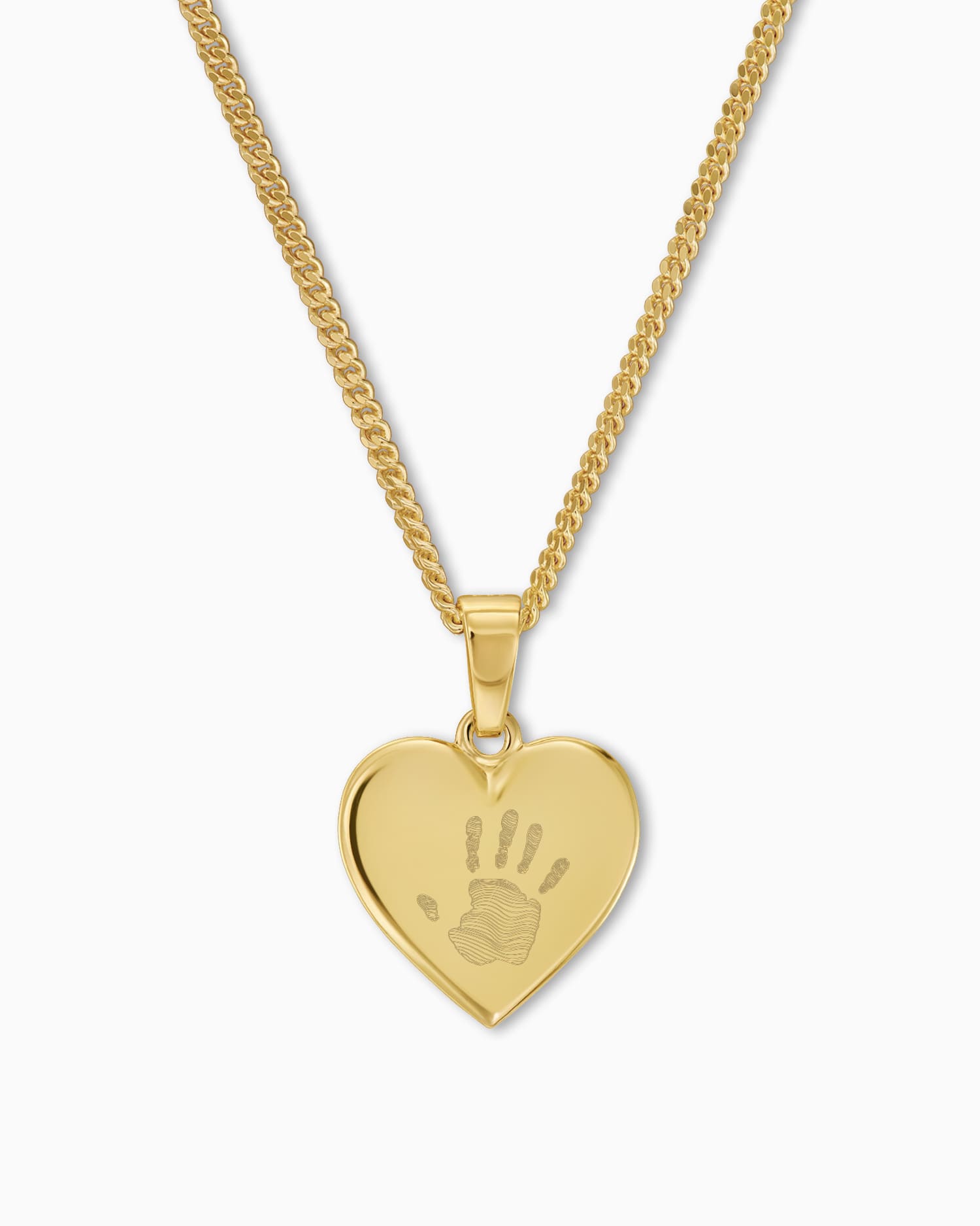 Handprint heart necklace engraving plate pendant 12mm