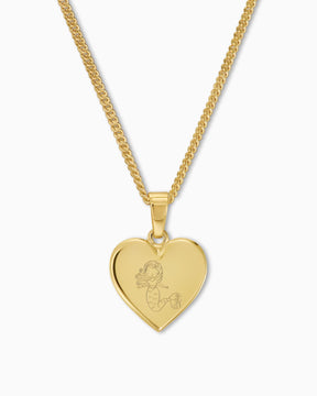 Child symbols heart necklace engraving plate pendant 12mm