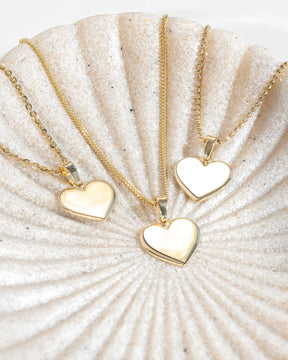 Heart necklace engraving plate pendant 12mm