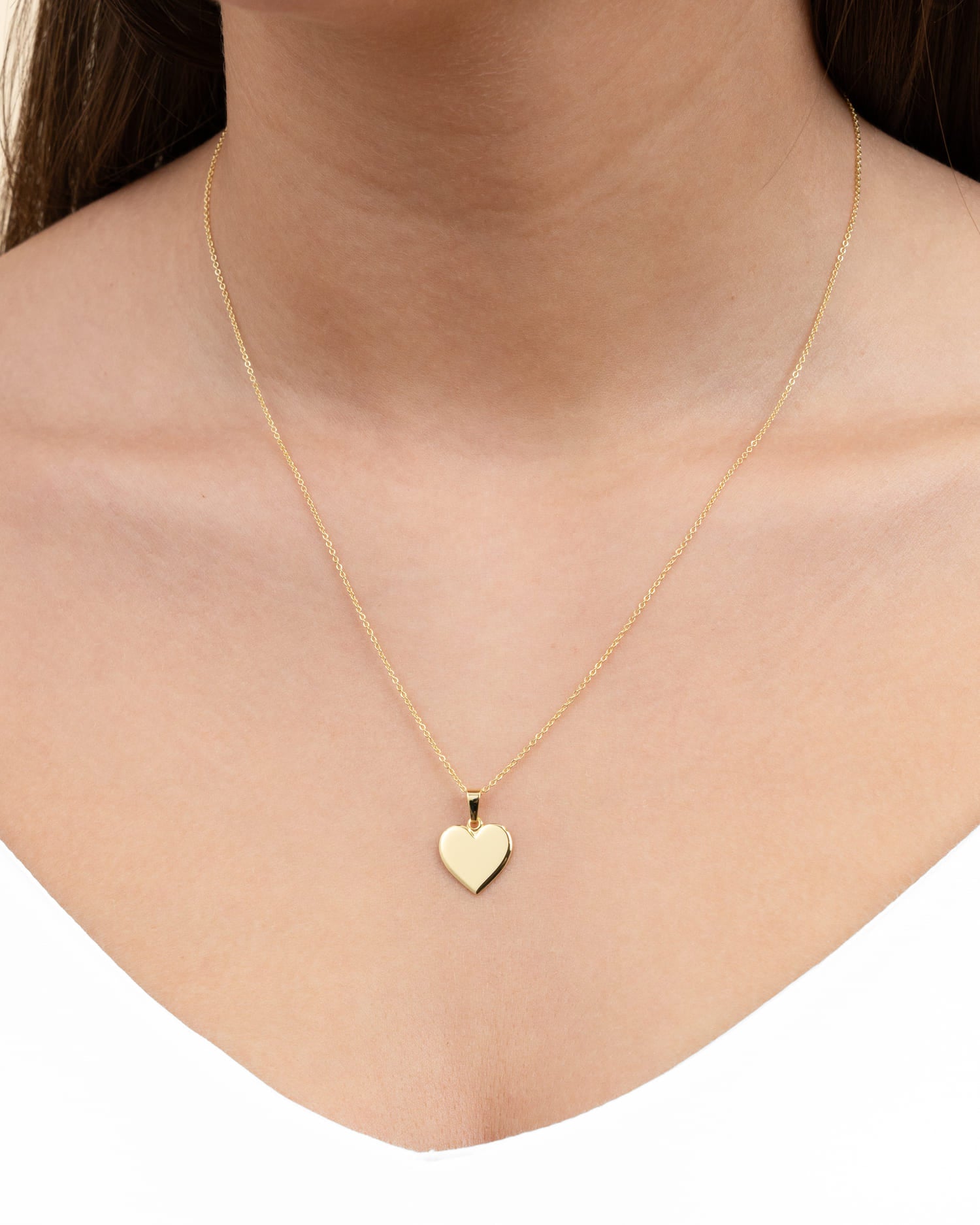 Initials heart necklace engraving plate pendant 12mm