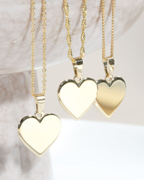Star sign heart necklace engraving plate pendant 12mm