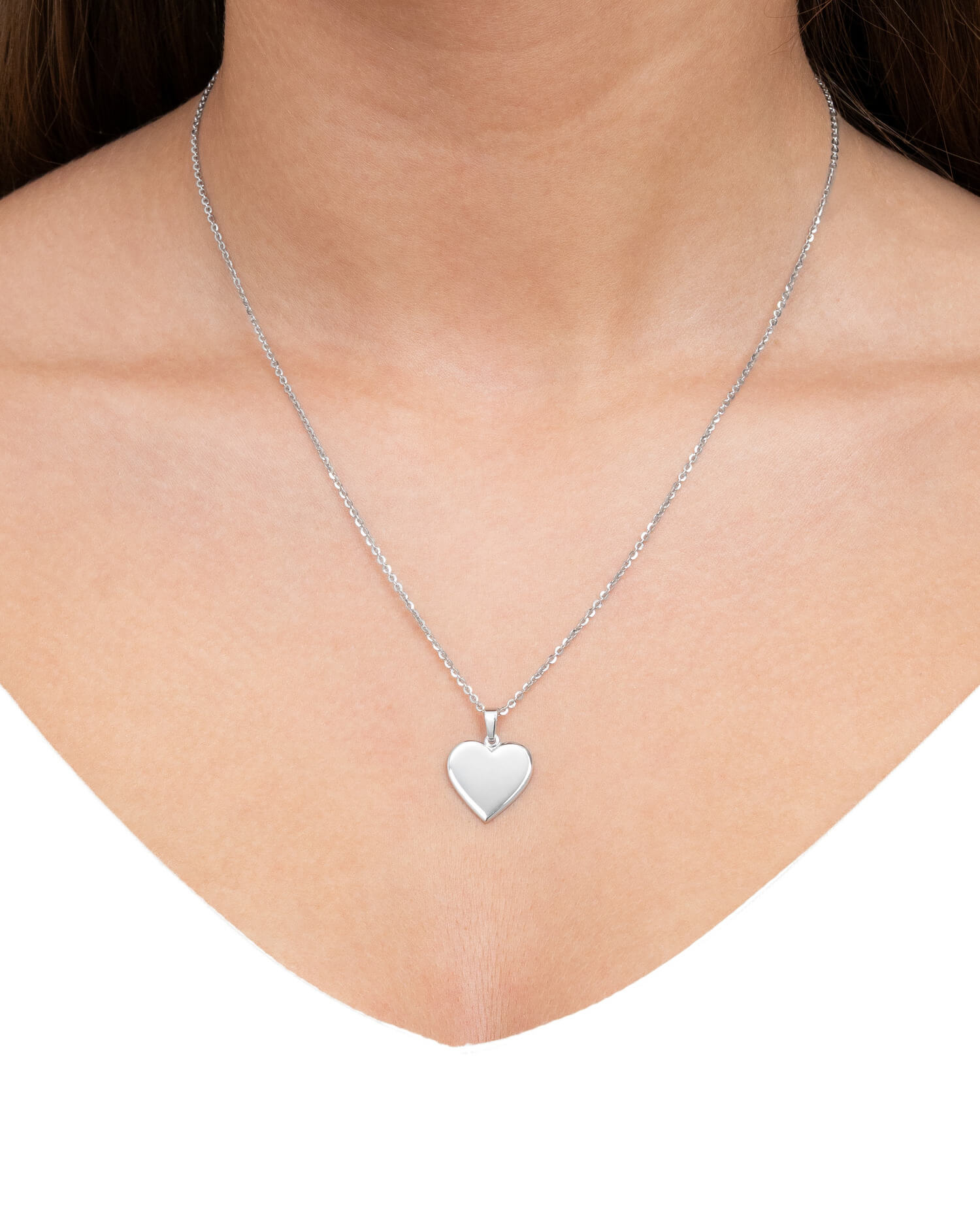 Heart necklace engraving plate pendant 15mm