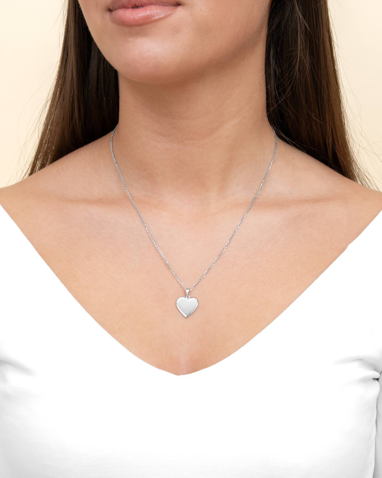 Heart necklace engraving plate pendant 15mm