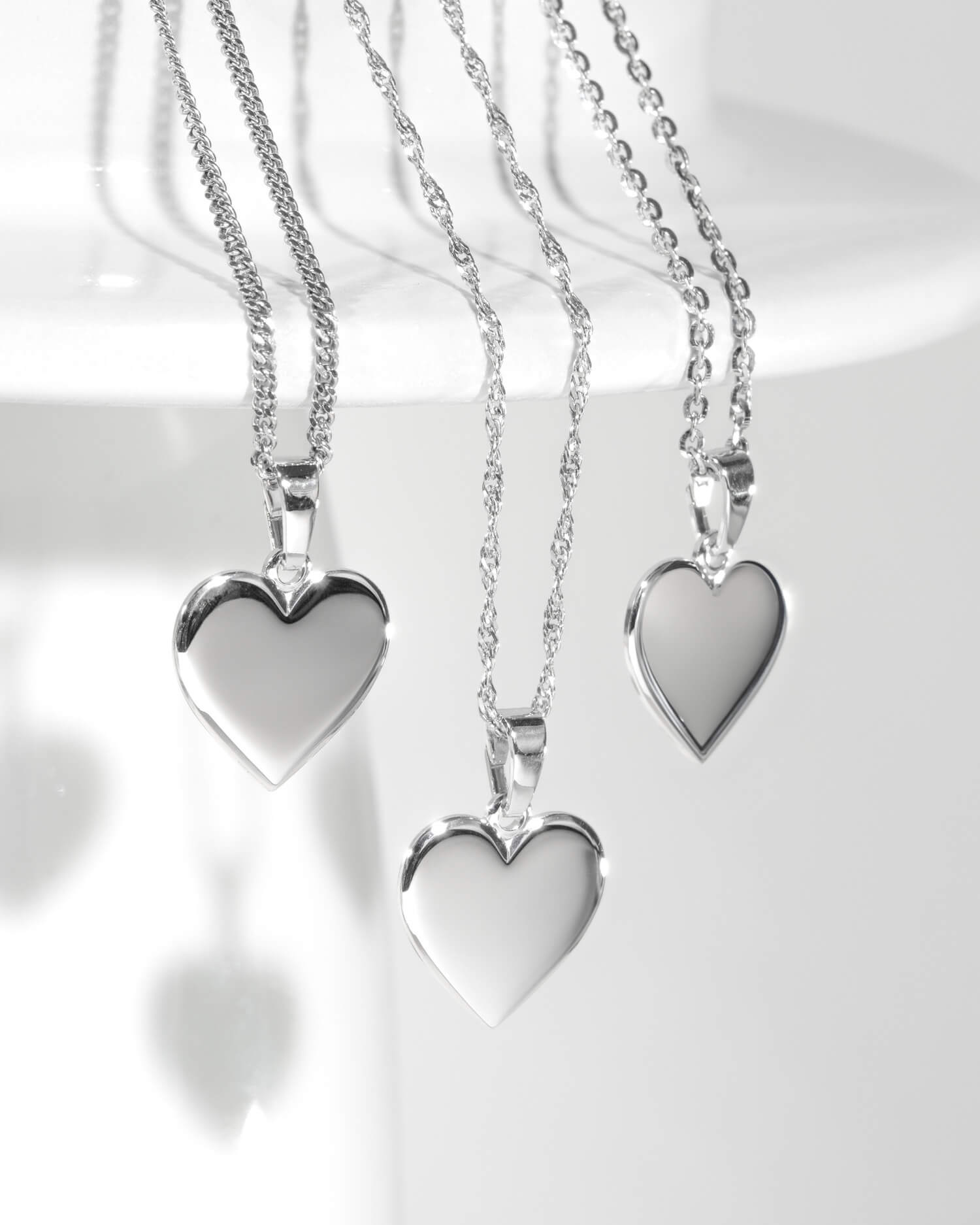 Heart necklace engraving plate pendant 15mm
