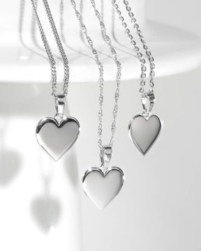 Heart necklace engraving plate pendant 15mm