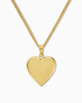 Heart necklace engraving plate pendant 15mm