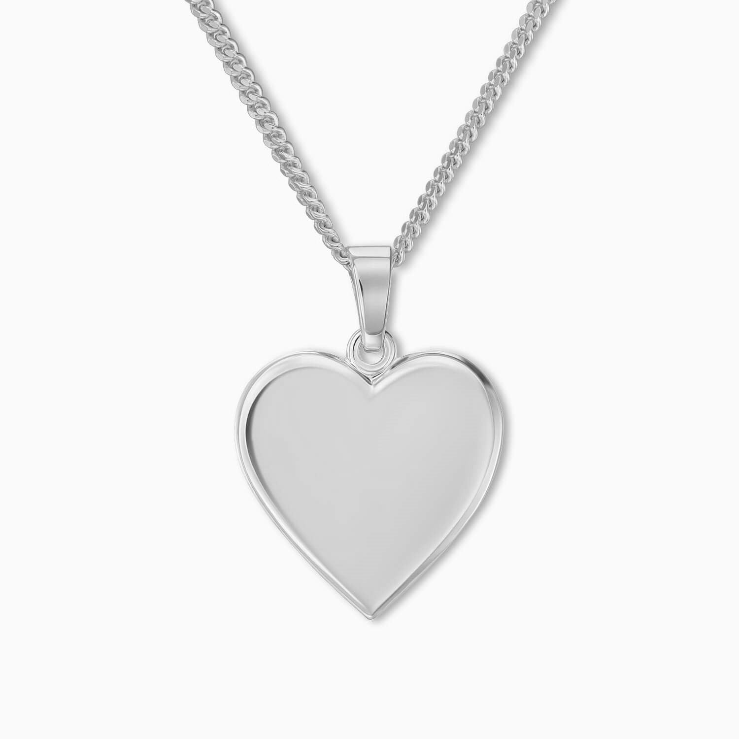 Heart pendant necklaces for children/babies - 925 silver rhodium-plated