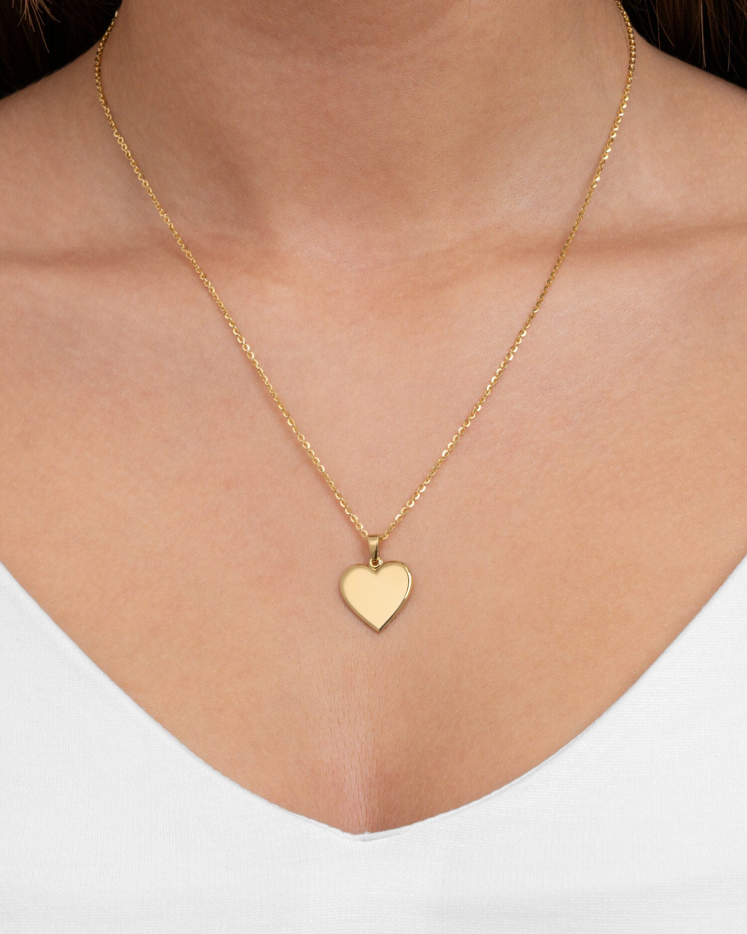 Heart necklace engraving plate pendant 15mm