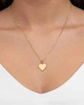 Heart necklace engraving plate pendant 15mm