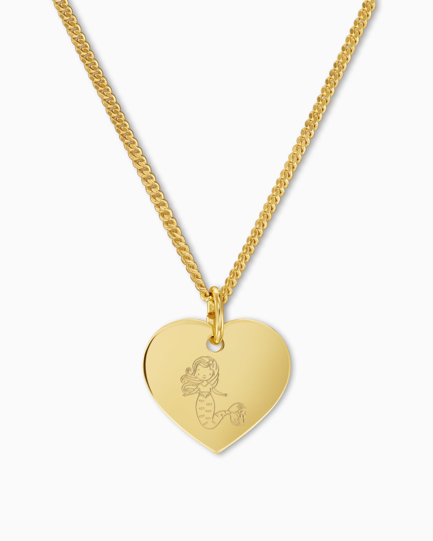 Child symbols heart necklace engraving plate pendant 13mm