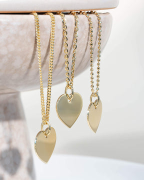 Heart necklace engraving plate pendant 13mm