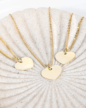 Child symbols heart necklace engraving plate pendant 13mm