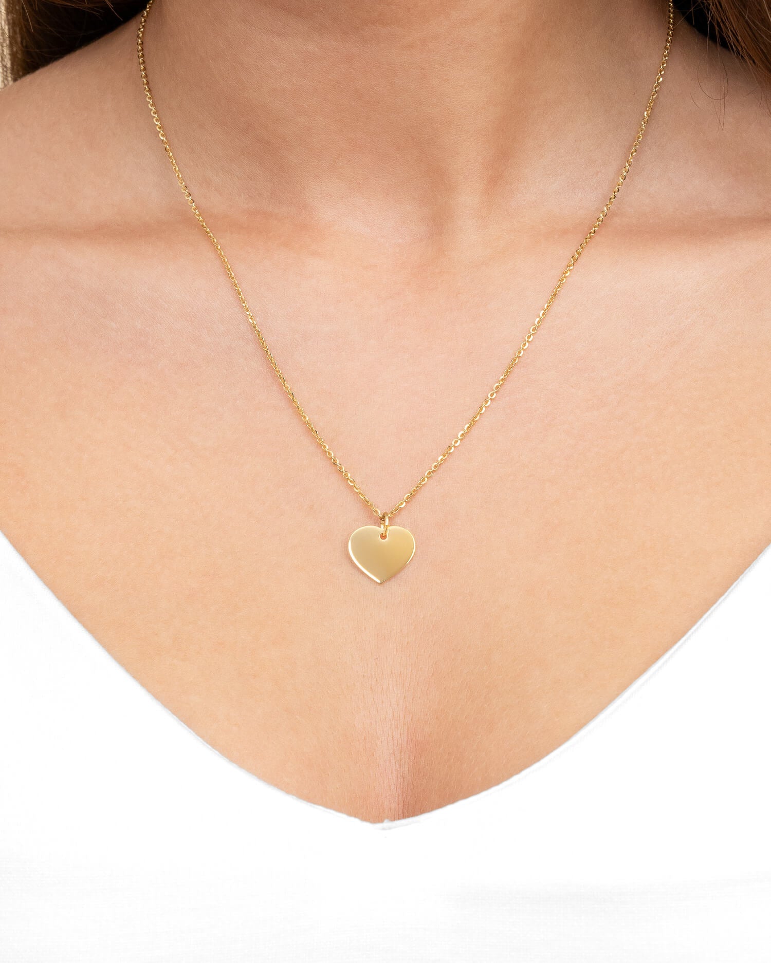 Birth flower heart necklace engraving plate pendant 13mm