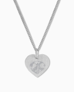 Nose print heart necklace engraving plate pendant 13mm