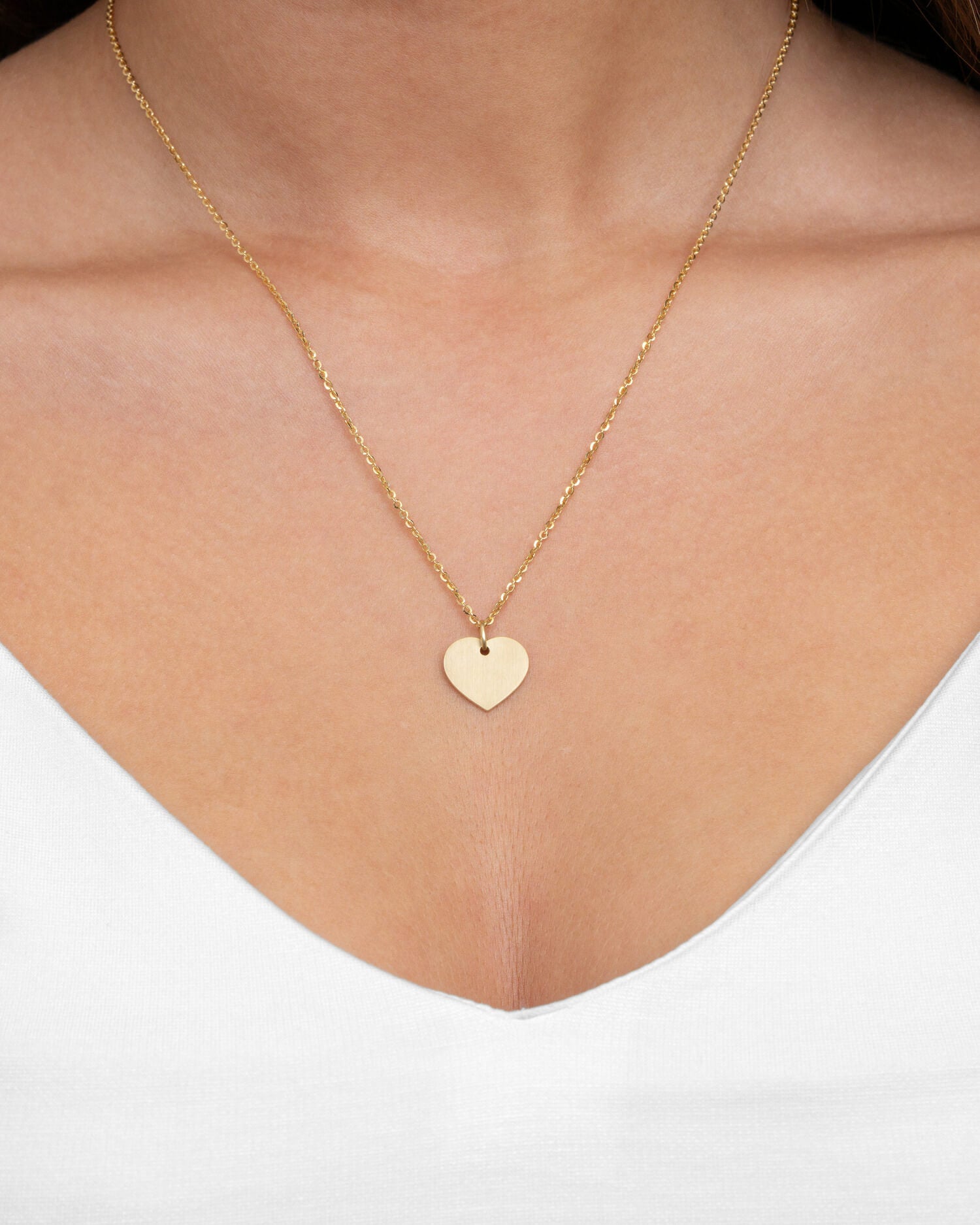 Paw print heart necklace engraving plate pendant 13mm