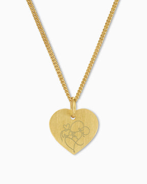 Graphic uploud heart necklace engraving plate pendant 13mm