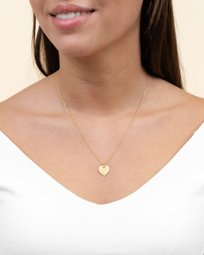 Coordinates heart necklace engraving plate pendant 13mm
