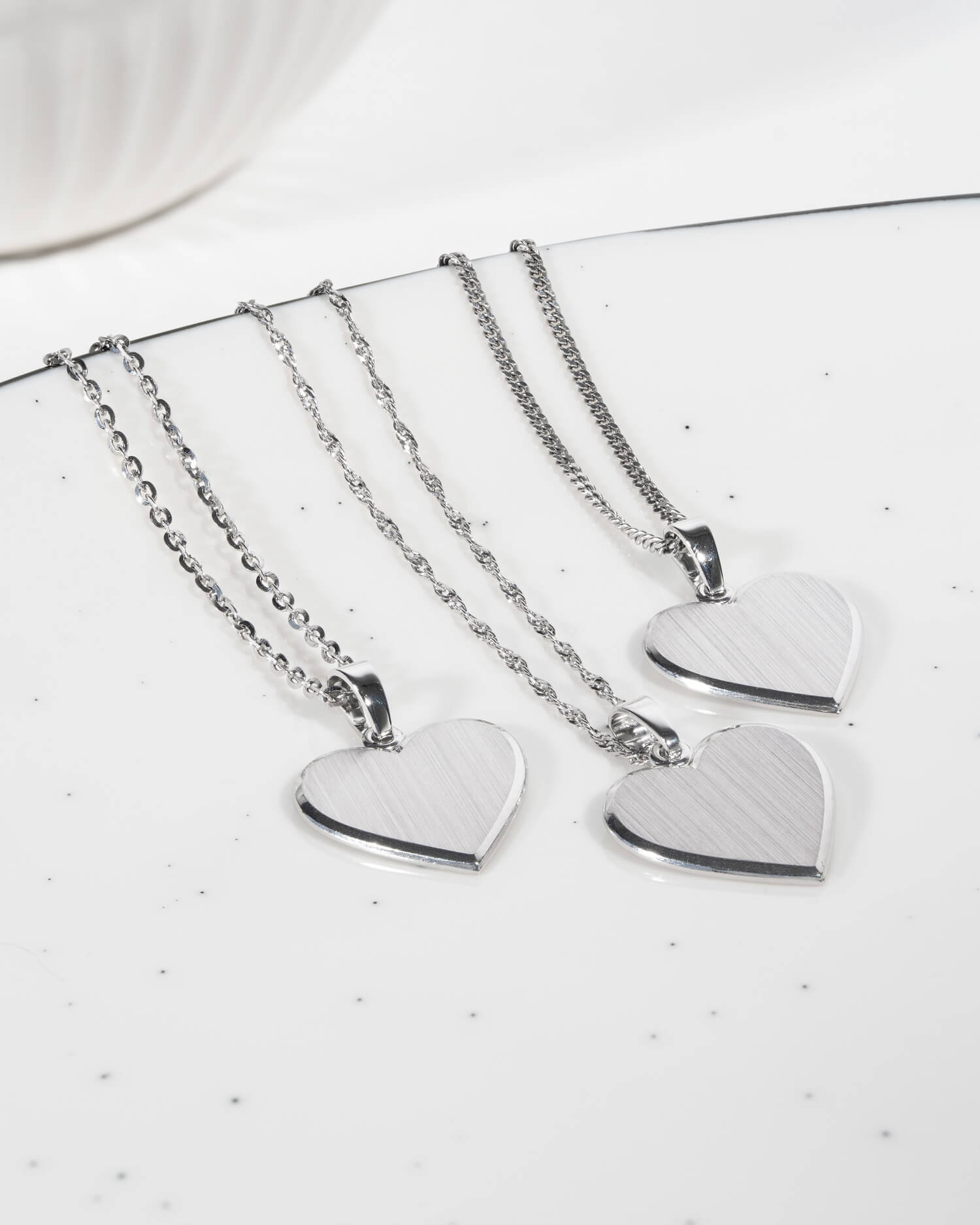 Heart necklace engraving plate pendant 10mm