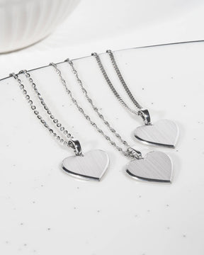 Heart necklace engraving plate pendant 10mm