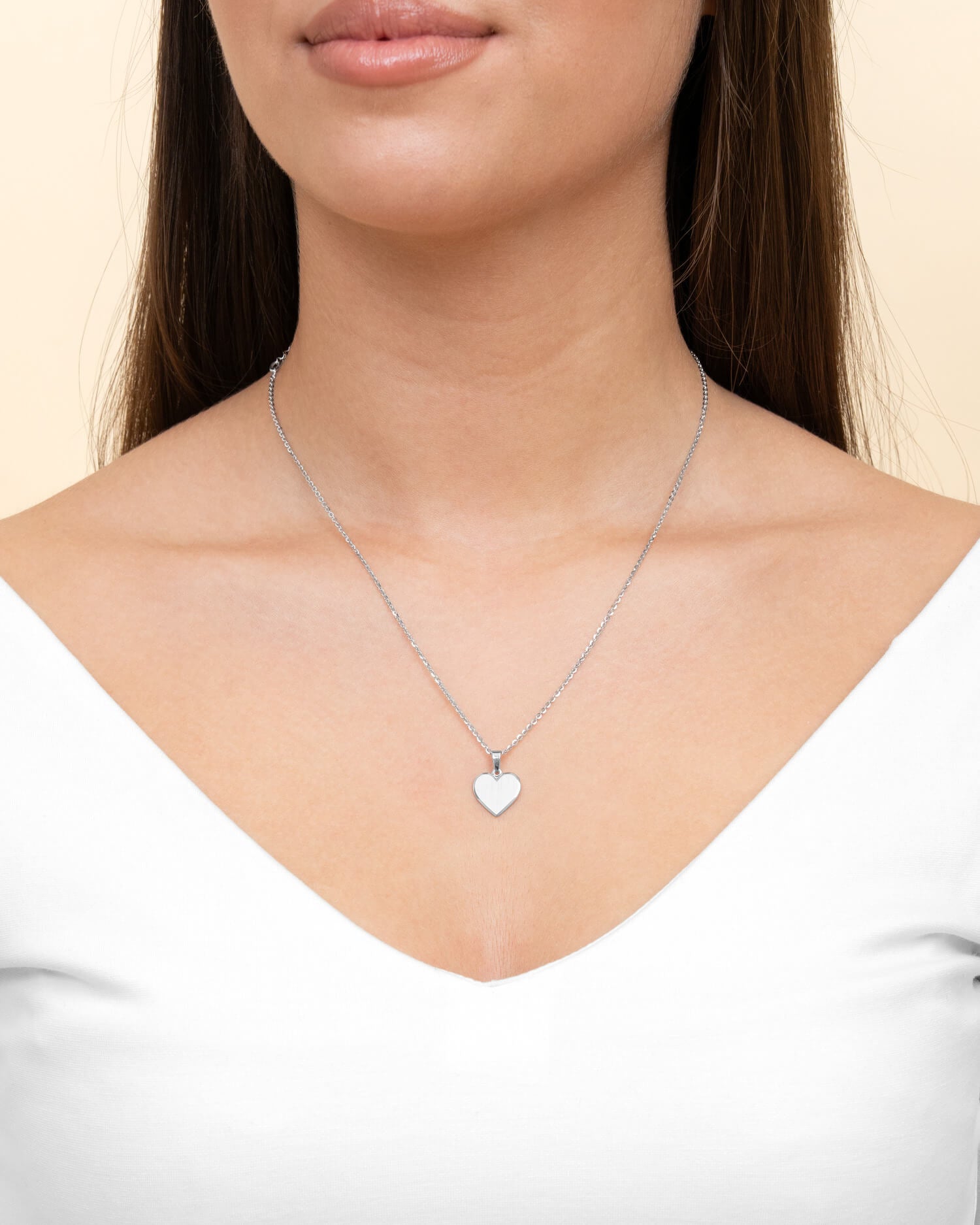 Nose print heart necklace engraving plate pendant 12mm