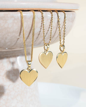 Heart necklace engraving plate pendant 12mm