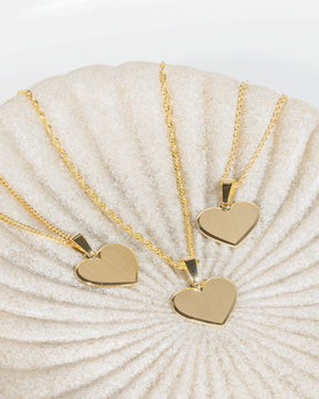 Heart necklace engraving plate pendant 12mm