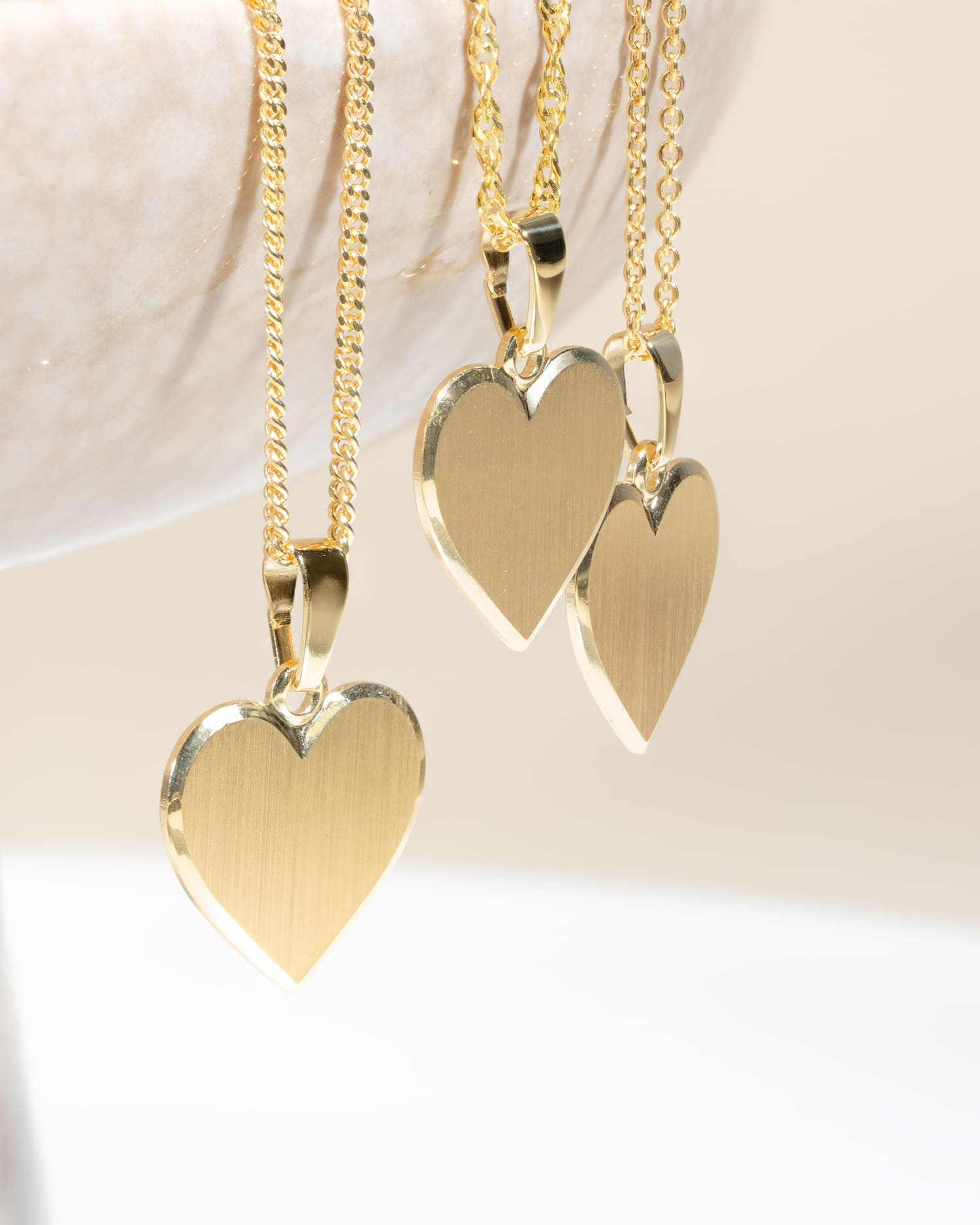 Heart necklace engraving plate pendant 12mm