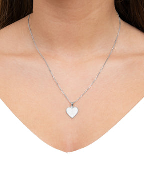 Heart necklace engraving plate pendant 15mm