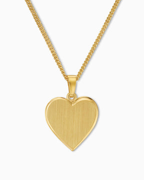 Heart necklace engraving plate pendant 15mm