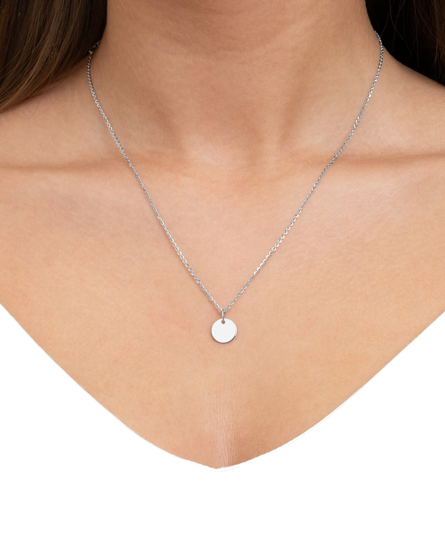 Engraving plate necklace pendant round 10mm