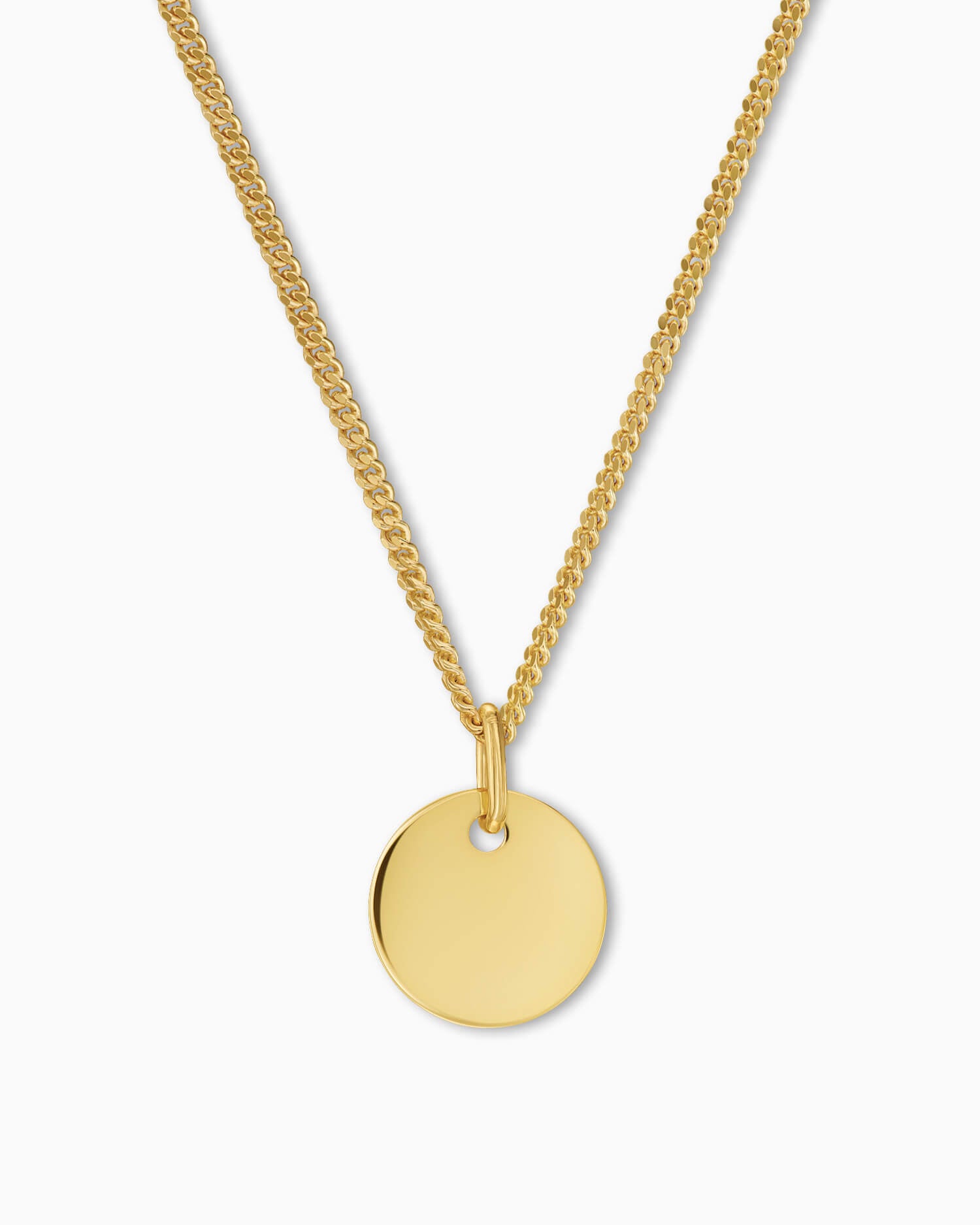 Engraving plate necklace pendant round 10mm