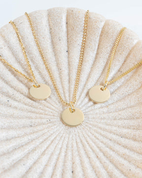 Engraving plates necklace pendant round 10mm