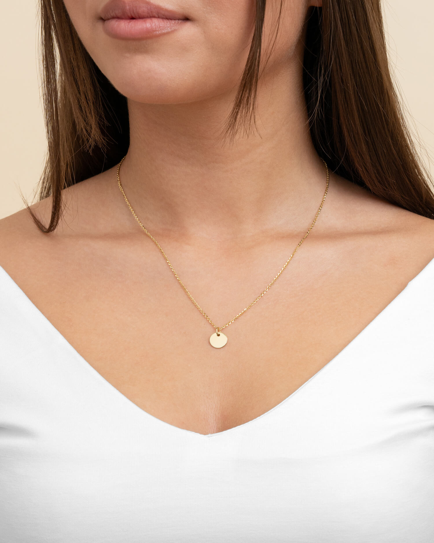 Engraving plates necklace pendant round 10mm