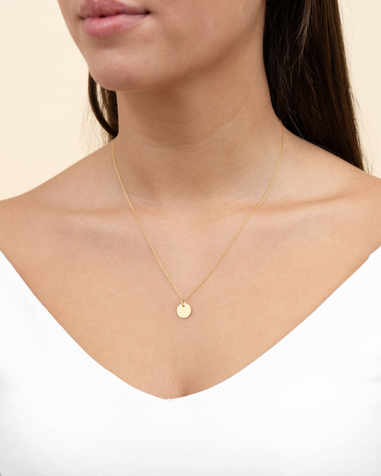 Engraving plates necklace pendant round 10mm