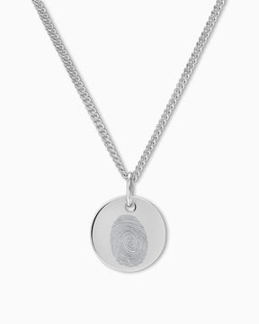 Fingerprint engraving plates necklace pendant round 12mm