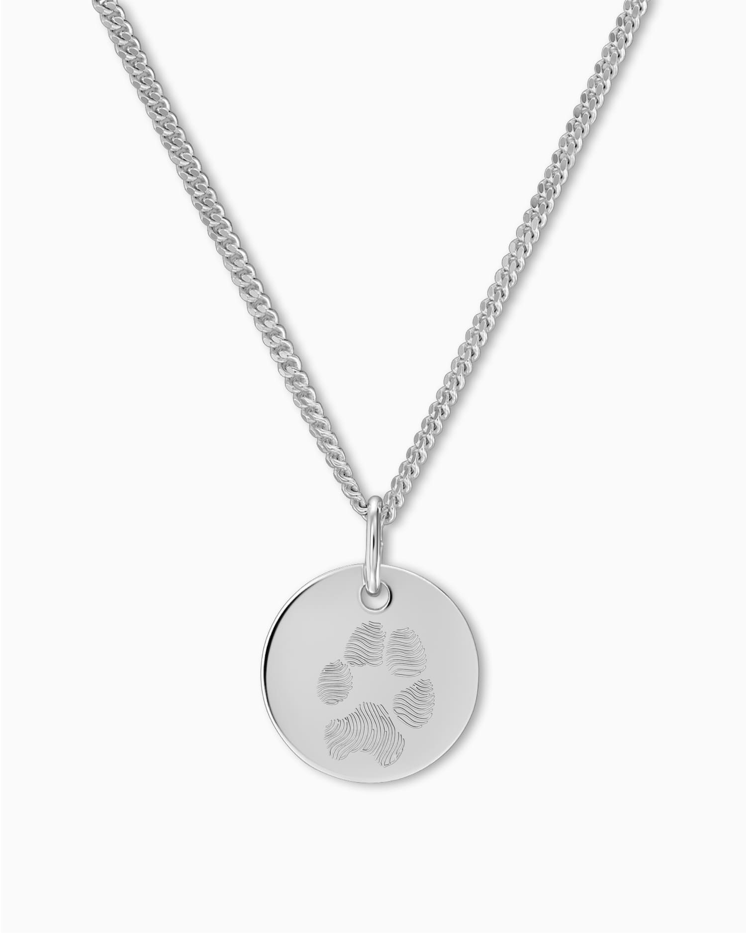 Paw print engraving plates necklace pendant round 12mm