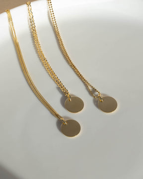 Date of birth engraving plate necklace pendant round 12mm