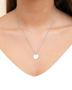 Engraving plates necklace pendant round 14mm