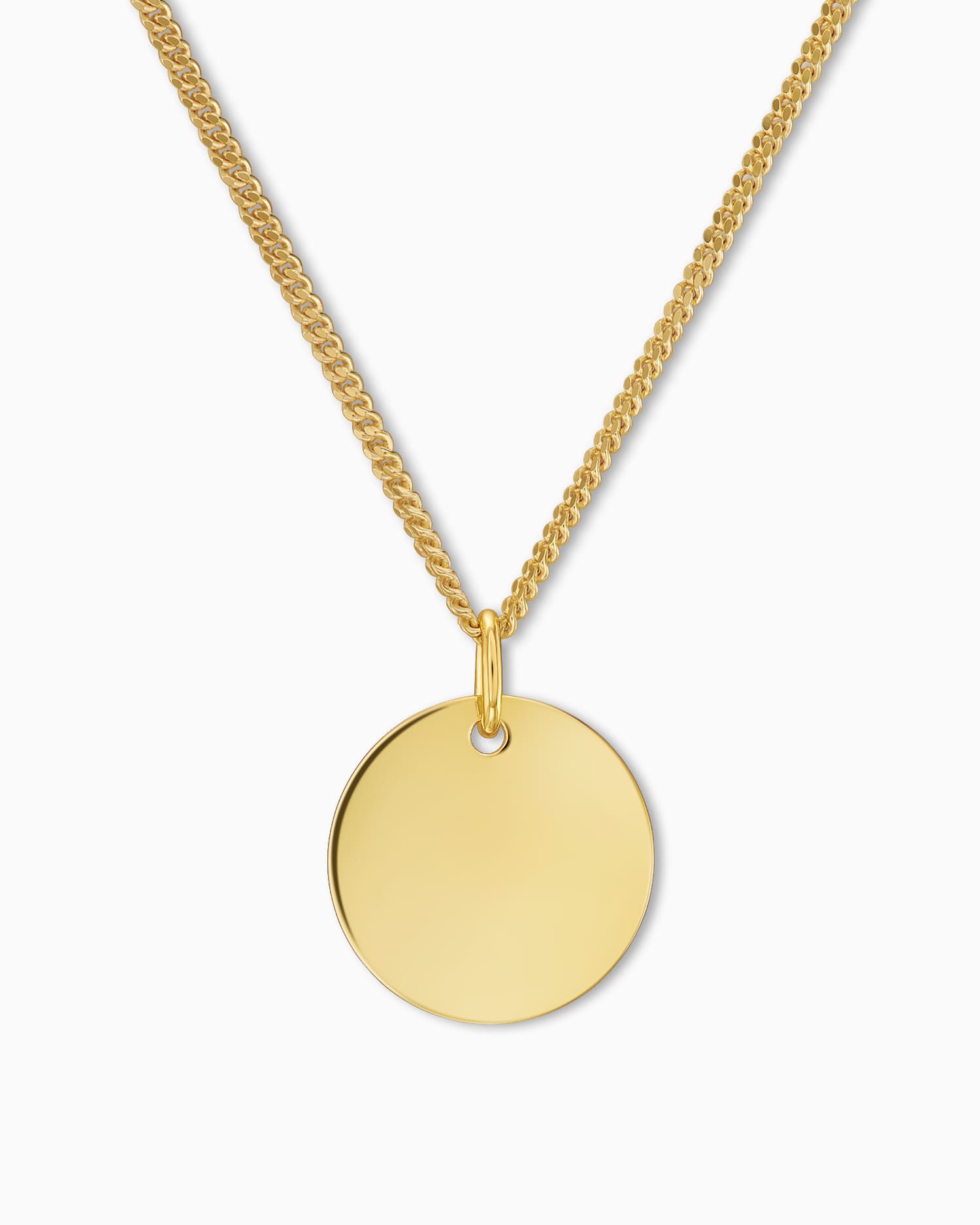 Engraving plate necklace pendant round 14mm