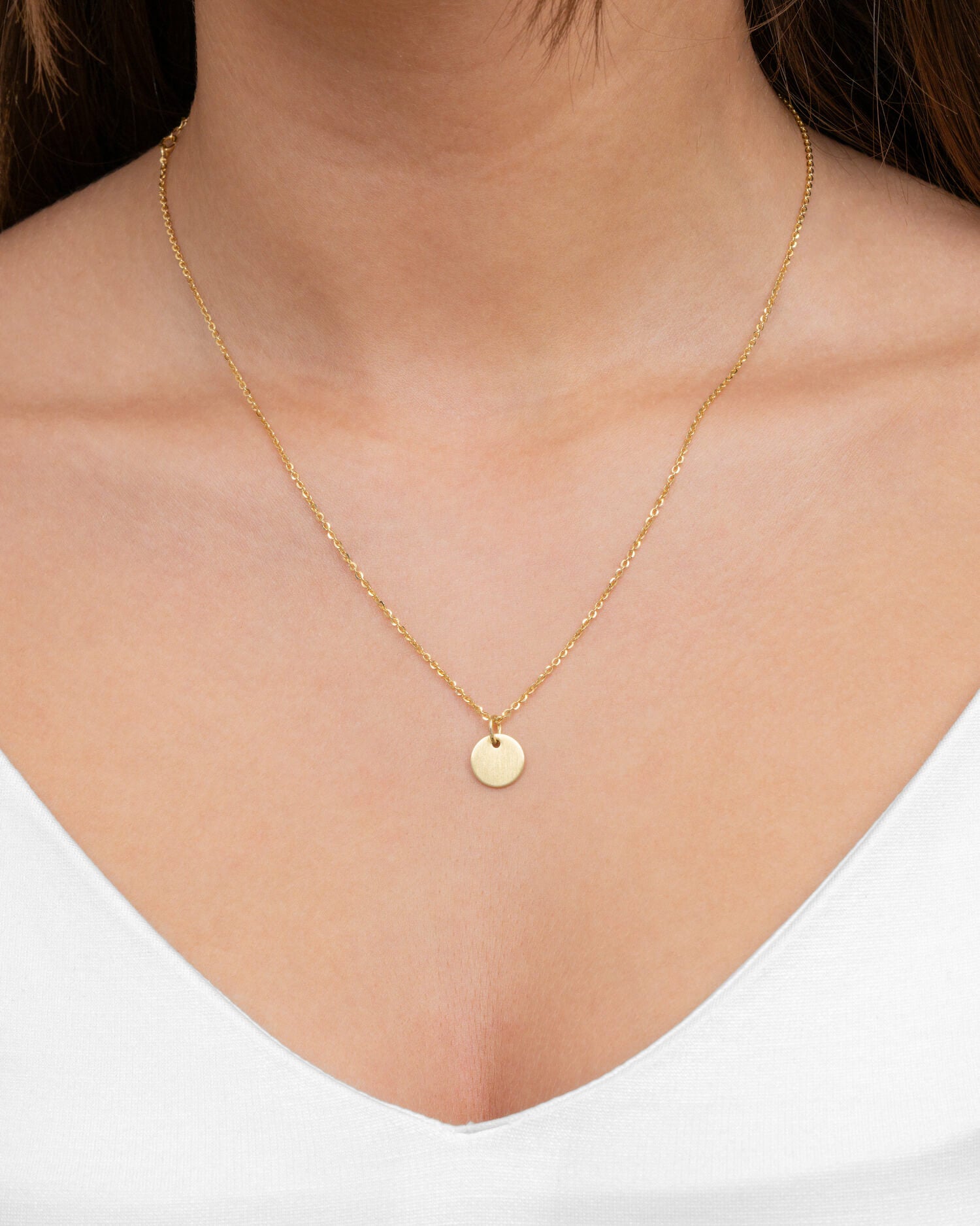 Engraving plates necklace pendant round 10mm