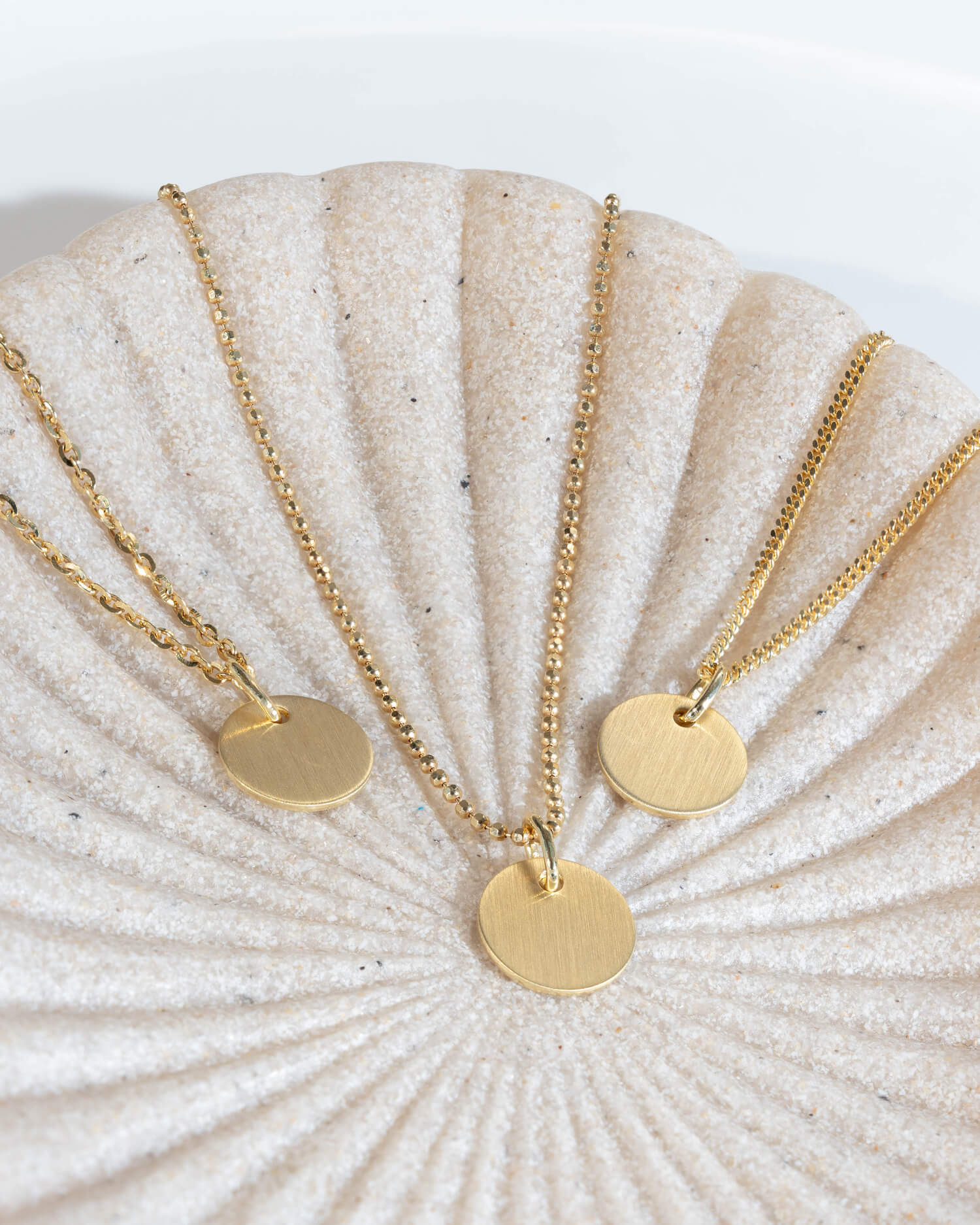 Engraving plate necklace pendant round 10mm