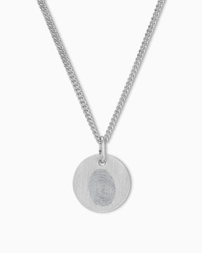 Fingerprint engraving plates necklace pendant round 12mm