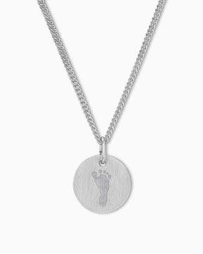 Footprint engraving plates necklace pendant round 12mm