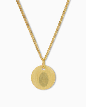Fingerprint engraving plate necklace pendant round 12mm