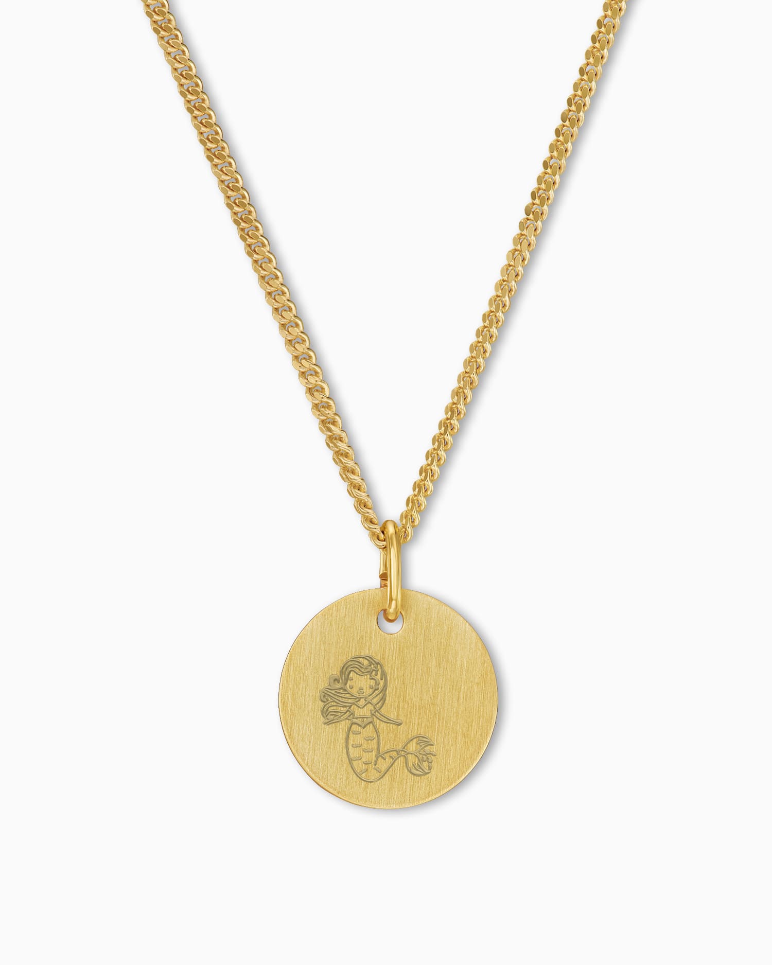 Child symbols engraving plate necklace pendant round 12mm