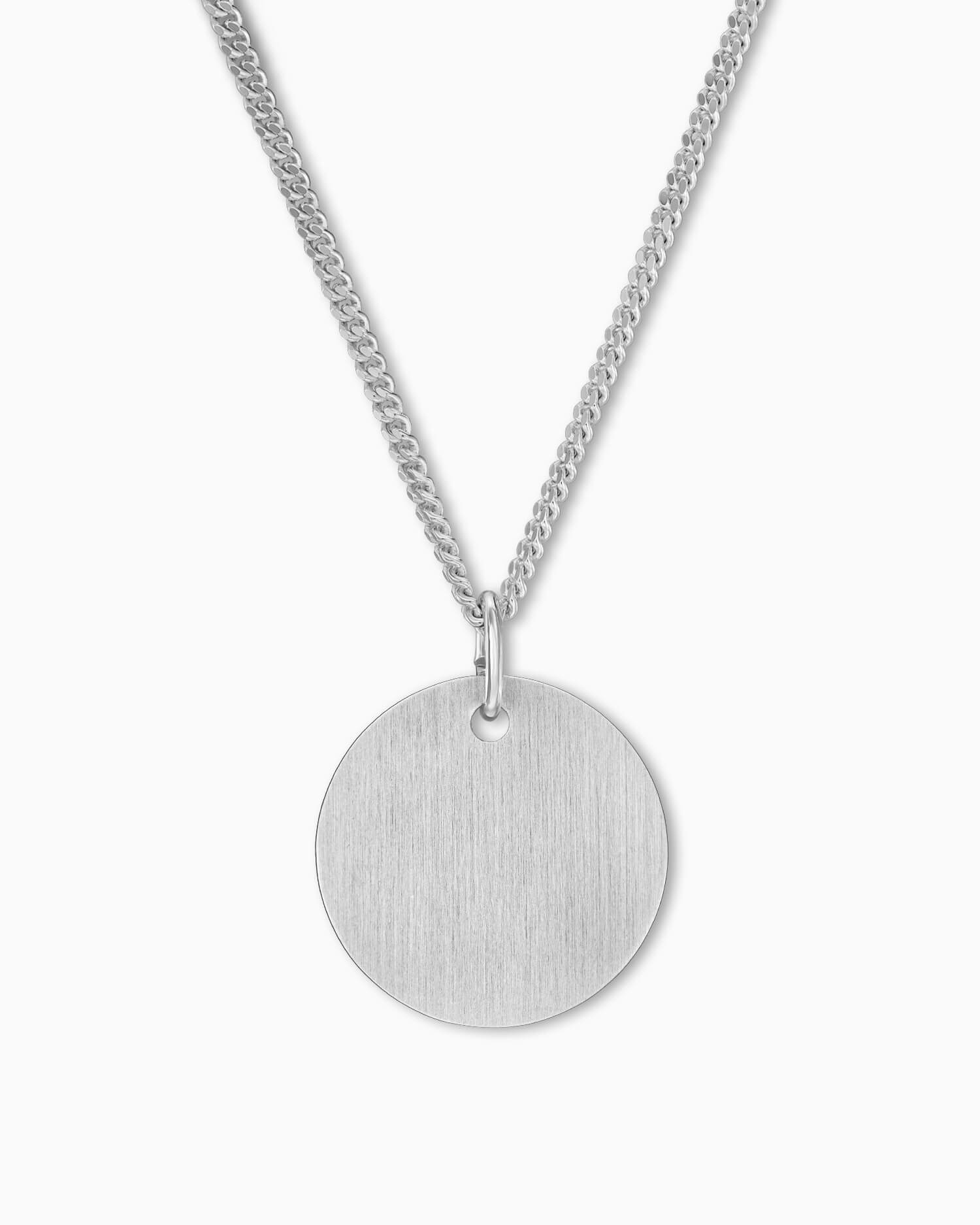 Engraving plate necklace pendant round 14mm